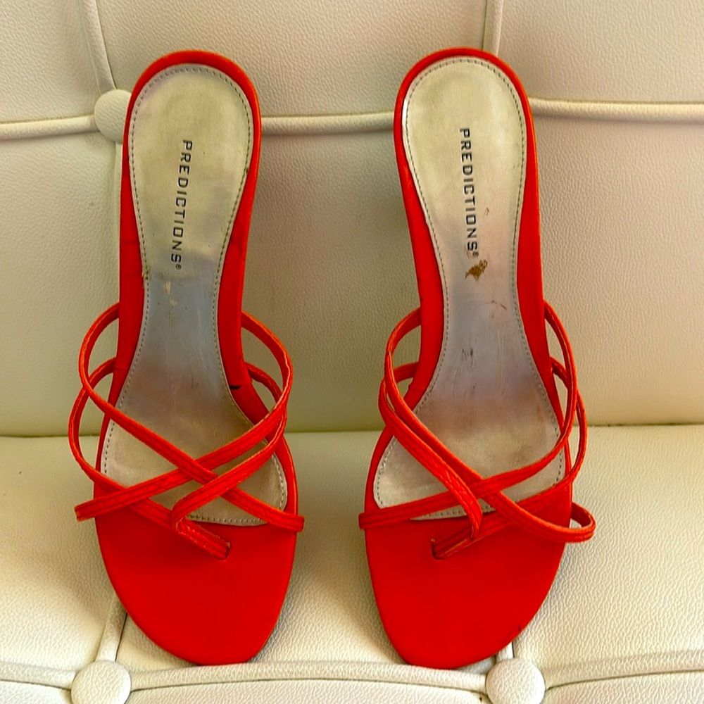 Predictions strappy orange mules.Only tried on, slight smudge on inner sole. 7.5